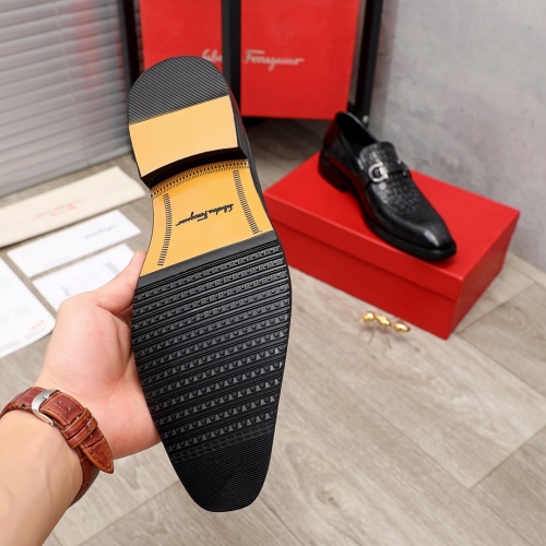 Replica Salvatore Ferragamo Leather Shoes For Men #918873 $80.00 USD for Wholesale