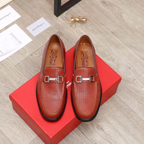 Replica Ferragamo Salvatore FS Leather Shoes For Men #918874 $80.00 USD for Wholesale