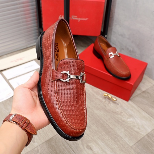 Replica Salvatore Ferragamo Leather Shoes For Men #918874 $80.00 USD for Wholesale