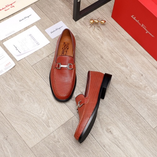 Replica Salvatore Ferragamo Leather Shoes For Men #918874 $80.00 USD for Wholesale