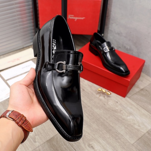 Replica Salvatore Ferragamo Leather Shoes For Men #918875 $80.00 USD for Wholesale