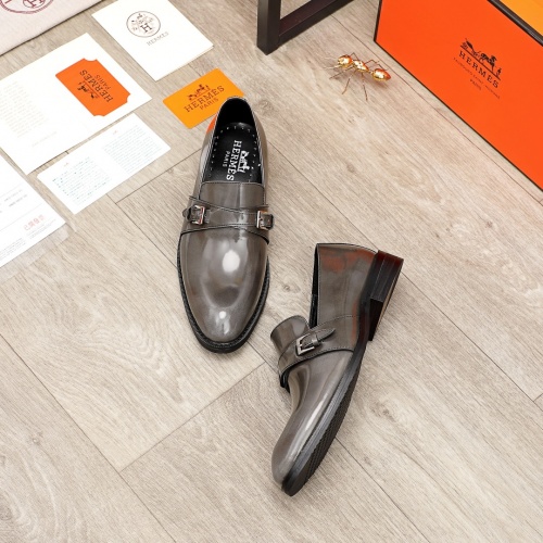 Replica Hermes Leather Shoes For Men #918880 $85.00 USD for Wholesale