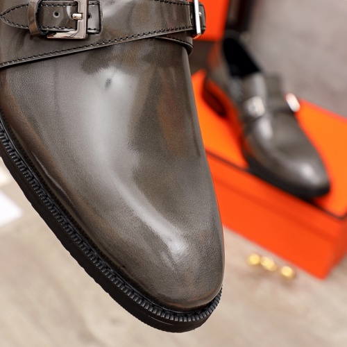 Replica Hermes Leather Shoes For Men #918880 $85.00 USD for Wholesale