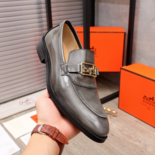 Replica Hermes Leather Shoes For Men #918882 $88.00 USD for Wholesale