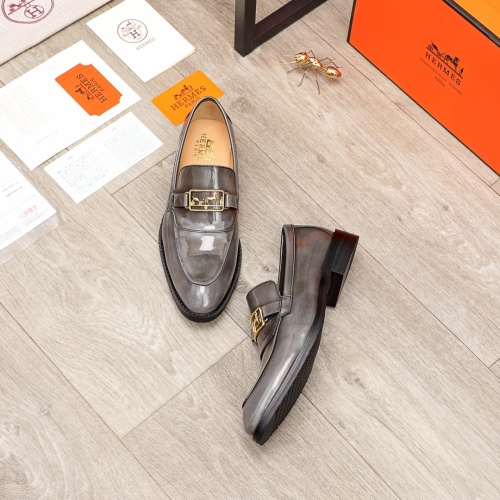 Replica Hermes Leather Shoes For Men #918882 $88.00 USD for Wholesale