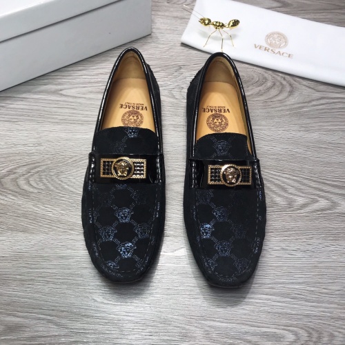 Replica Versace Leather Shoes For Men #919283 $68.00 USD for Wholesale