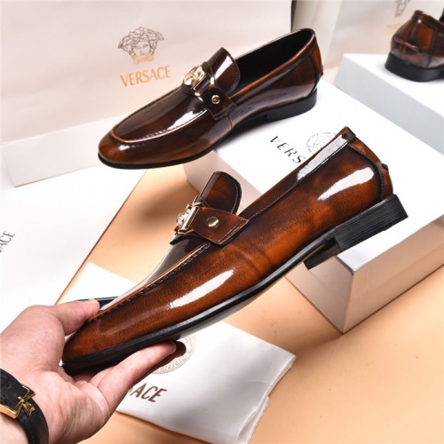 Replica Versace Leather Shoes For Men #919731 $96.00 USD for Wholesale