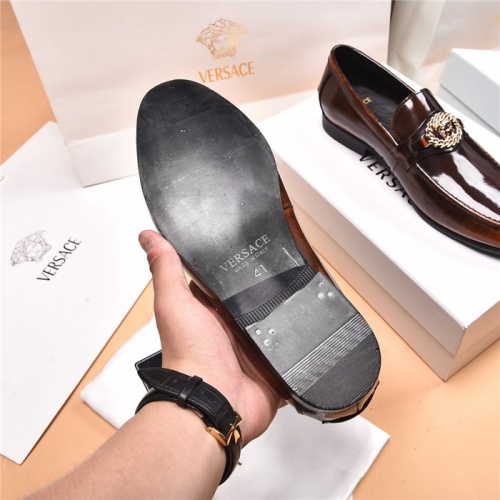 Replica Versace Leather Shoes For Men #919733 $96.00 USD for Wholesale