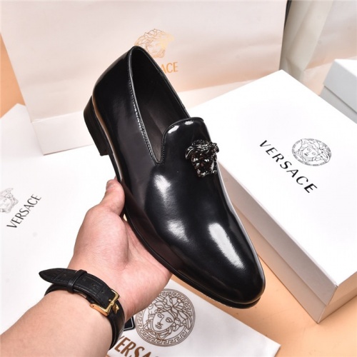 Replica Versace Leather Shoes For Men #919734 $96.00 USD for Wholesale