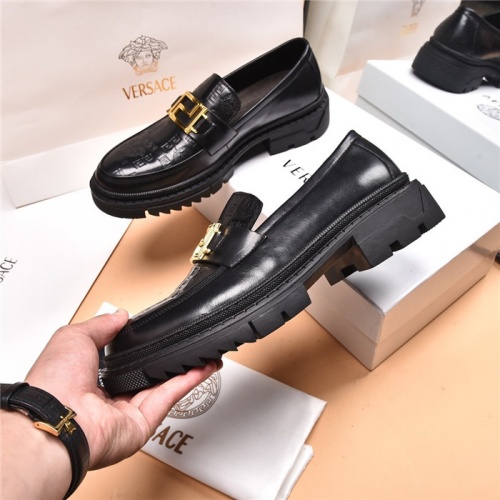 Replica Versace Leather Shoes For Men #919735 $96.00 USD for Wholesale