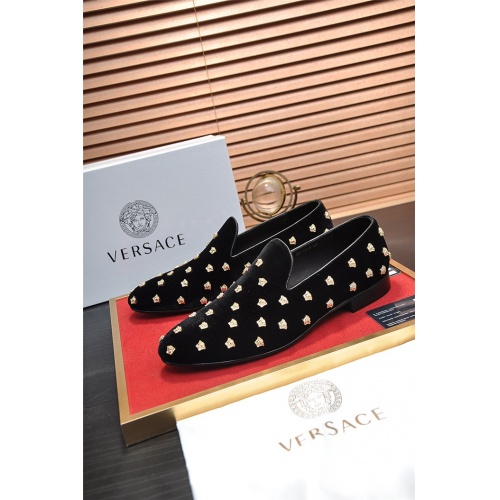 Replica Versace Leather Shoes For Men #919782 $88.00 USD for Wholesale
