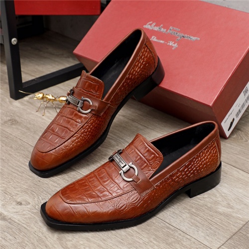 Salvatore Ferragamo Leather Shoes For Men #919785 $80.00 USD, Wholesale Replica Salvatore Ferragamo Leather Shoes