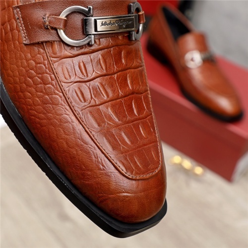 Replica Salvatore Ferragamo Leather Shoes For Men #919785 $80.00 USD for Wholesale