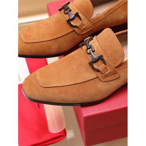 Replica Salvatore Ferragamo Leather Shoes For Men #919797 $118.00 USD for Wholesale