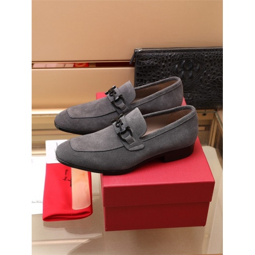 Replica Salvatore Ferragamo Leather Shoes For Men #919799 $118.00 USD for Wholesale