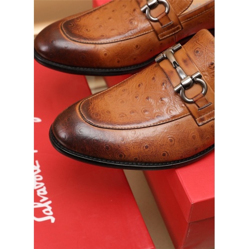 Replica Salvatore Ferragamo Leather Shoes For Men #919801 $82.00 USD for Wholesale