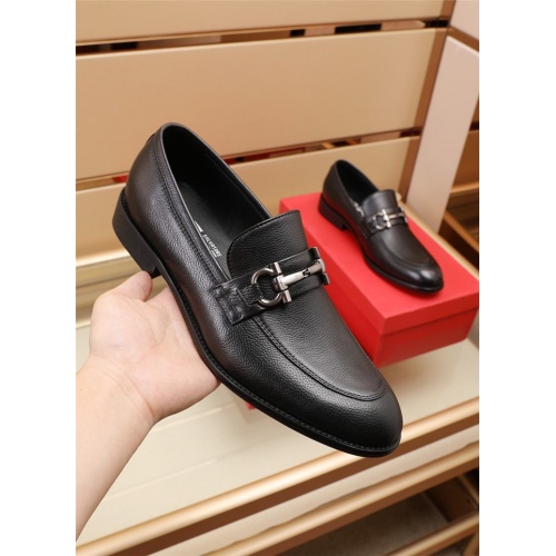 Replica Salvatore Ferragamo Leather Shoes For Men #919803 $82.00 USD for Wholesale