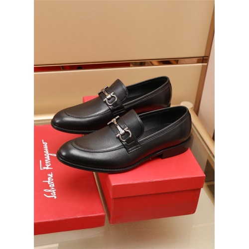 Replica Salvatore Ferragamo Leather Shoes For Men #919803 $82.00 USD for Wholesale