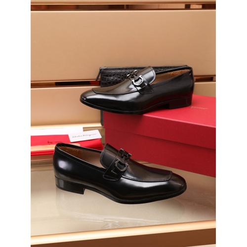 Replica Salvatore Ferragamo Leather Shoes For Men #919809 $118.00 USD for Wholesale