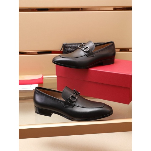 Replica Salvatore Ferragamo Leather Shoes For Men #919810 $118.00 USD for Wholesale