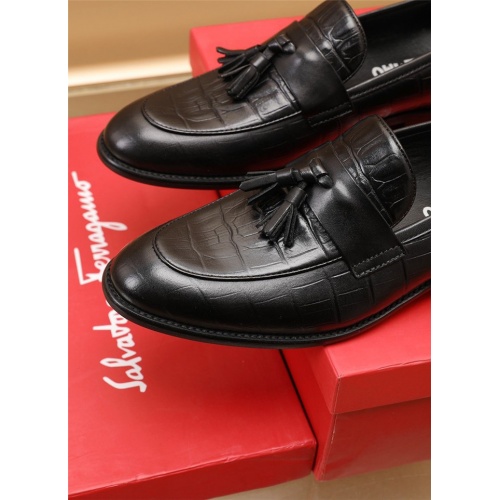 Replica Salvatore Ferragamo Leather Shoes For Men #919813 $82.00 USD for Wholesale