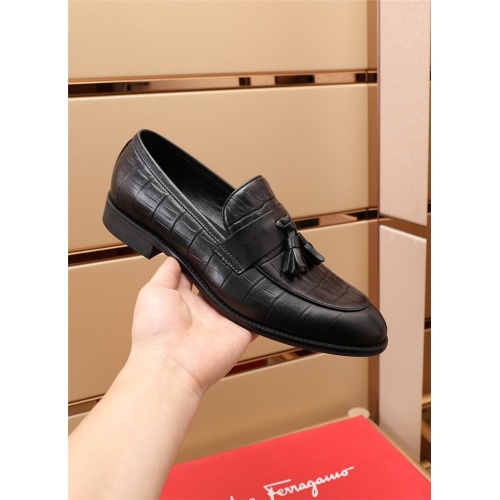 Replica Salvatore Ferragamo Leather Shoes For Men #919813 $82.00 USD for Wholesale