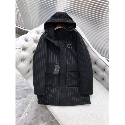 Armani Down Coat Long Sleeved For Men #920033 $122.00 USD, Wholesale Replica Armani Down Feather Coat