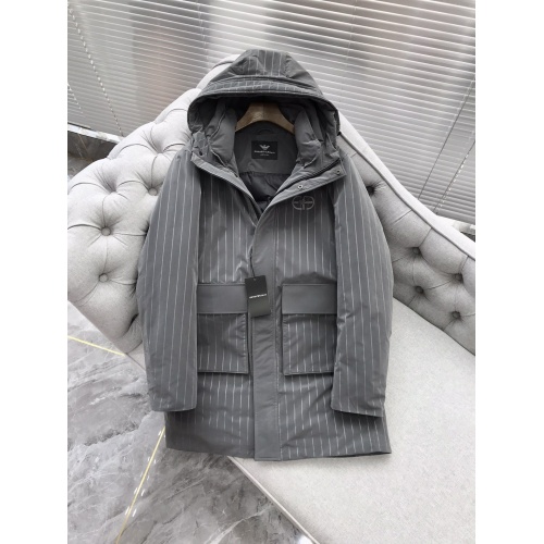 Armani Down Coat Long Sleeved For Men #920034 $122.00 USD, Wholesale Replica Armani Down Feather Coat