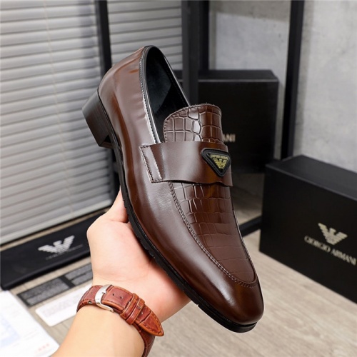 Replica Armani Leather Shoes For Men #920196 $80.00 USD for Wholesale
