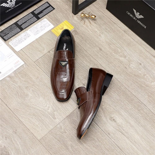 Replica Armani Leather Shoes For Men #920196 $80.00 USD for Wholesale