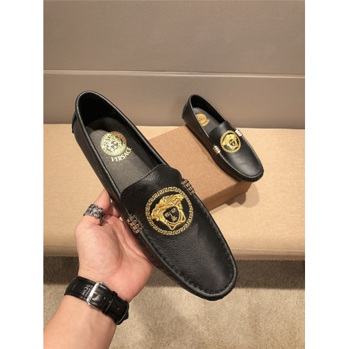 Replica Versace Leather Shoes For Men #920576 $82.00 USD for Wholesale