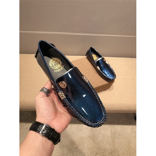Replica Versace Leather Shoes For Men #920591 $82.00 USD for Wholesale