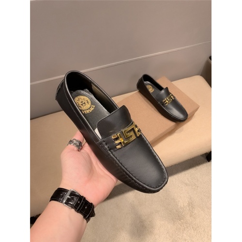 Replica Versace Leather Shoes For Men #920607 $82.00 USD for Wholesale