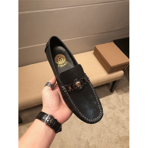 Replica Versace Leather Shoes For Men #920627 $82.00 USD for Wholesale