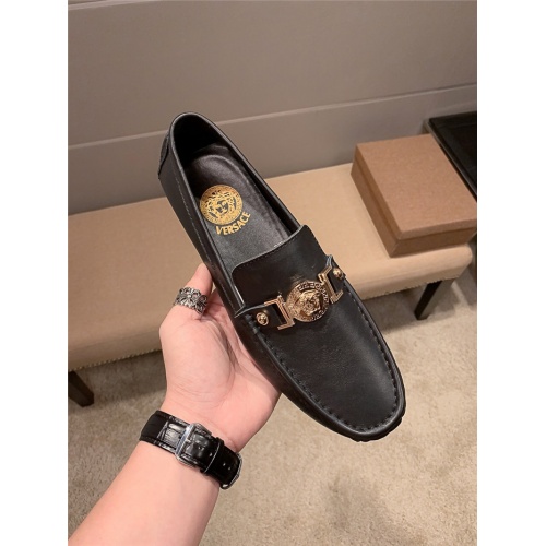 Replica Versace Leather Shoes For Men #920643 $82.00 USD for Wholesale