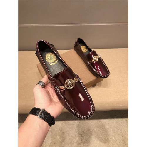 Replica Versace Leather Shoes For Men #920651 $82.00 USD for Wholesale