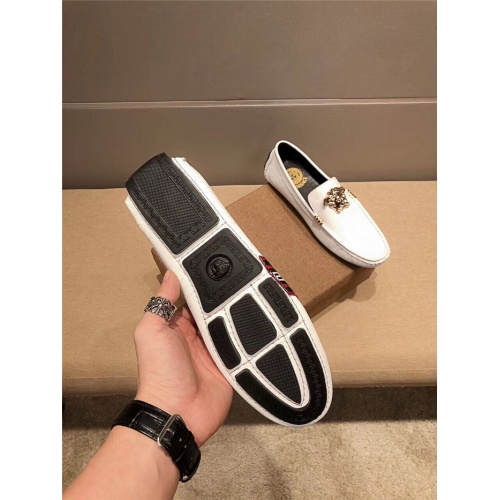 Replica Versace Leather Shoes For Men #920663 $82.00 USD for Wholesale