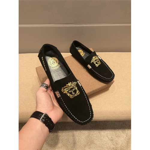 Replica Versace Leather Shoes For Men #920668 $82.00 USD for Wholesale