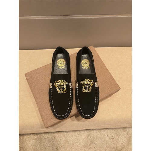 Replica Versace Leather Shoes For Men #920668 $82.00 USD for Wholesale