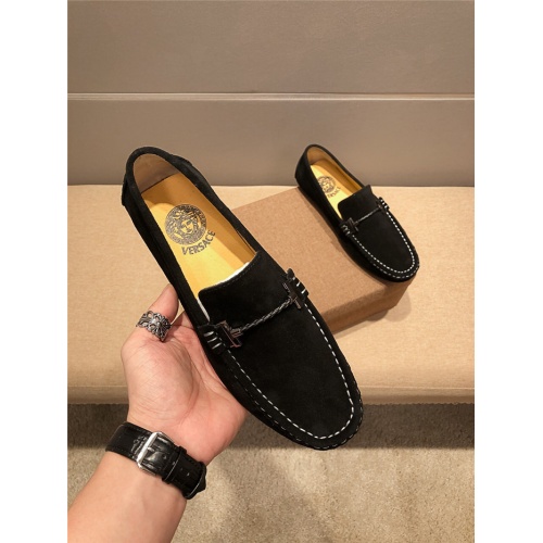 Replica Versace Leather Shoes For Men #920669 $82.00 USD for Wholesale