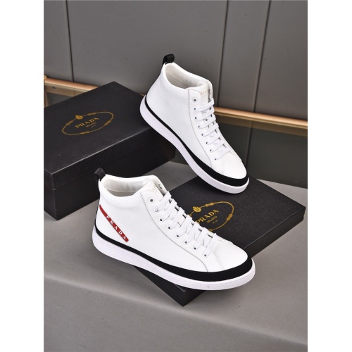Prada High Tops Shoes For Men #920755 $82.00 USD, Wholesale Replica Prada High Top Shoes