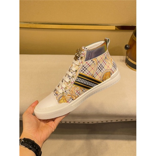 Replica Versace High Tops Shoes For Men #921292 $82.00 USD for Wholesale