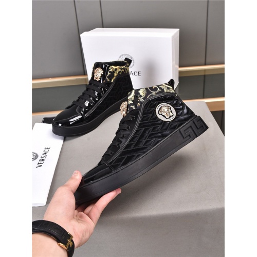 Replica Versace High Tops Shoes For Men #921323 $80.00 USD for Wholesale