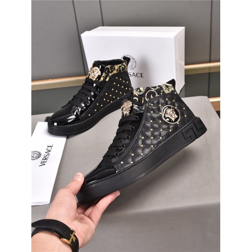 Replica Versace High Tops Shoes For Men #921325 $80.00 USD for Wholesale