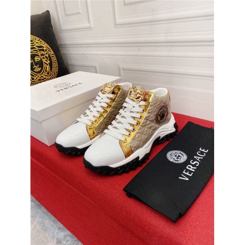 Replica Versace High Tops Shoes For Men #921889 $82.00 USD for Wholesale