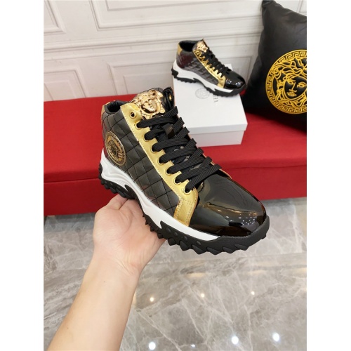 Replica Versace High Tops Shoes For Men #921890 $82.00 USD for Wholesale