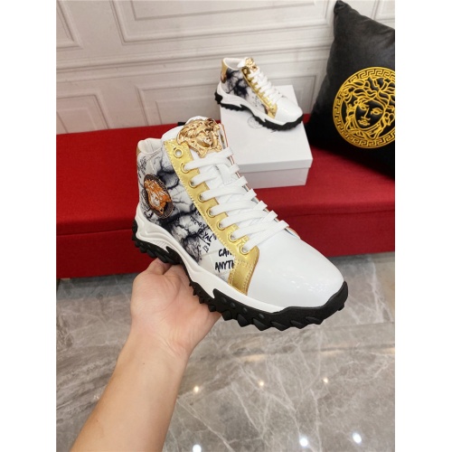 Replica Versace High Tops Shoes For Men #921891 $82.00 USD for Wholesale