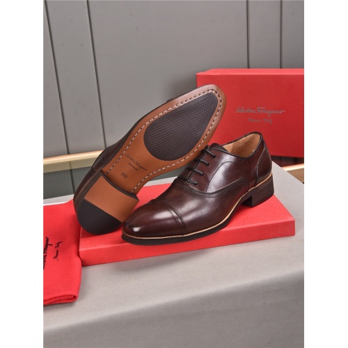 Replica Salvatore Ferragamo Leather Shoes For Men #922223 $108.00 USD for Wholesale
