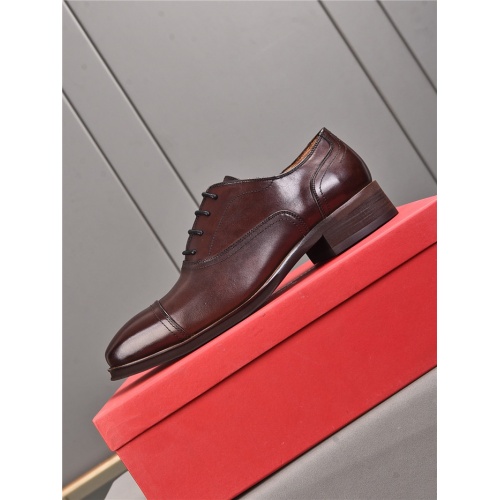 Replica Salvatore Ferragamo Leather Shoes For Men #922223 $108.00 USD for Wholesale