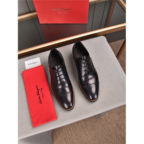 Replica Salvatore Ferragamo Leather Shoes For Men #922225 $108.00 USD for Wholesale